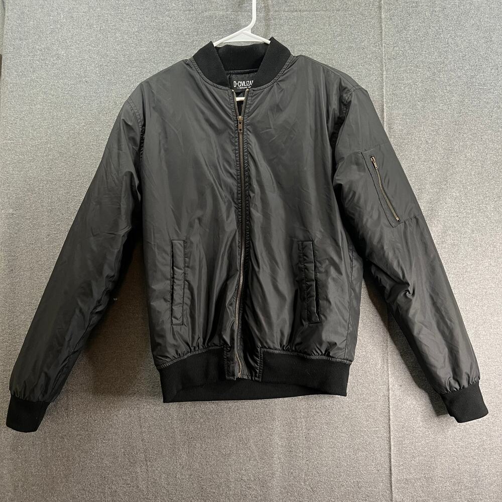 D-CIVILIZATION Black Full Zip Jacket Womens Size S Full Zip